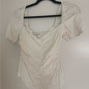 Reformation Ruched top with puff sleeve - size 8